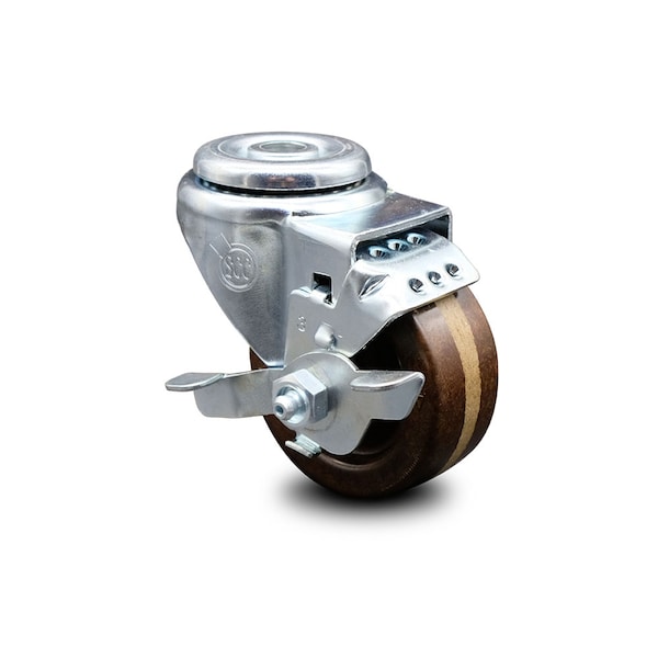3 Inch High Temp Phenolic Wheel Swivel Bolt Hole Caster with Brake SCC